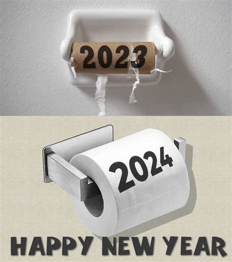 Humorous Image Toilet Paper Roll For The Year 2024