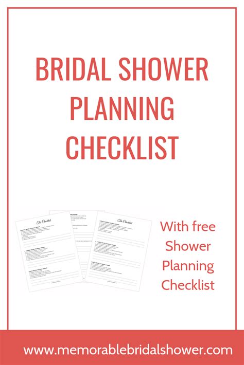 Bridal Shower Planning Checklist Bridal Shower Planning Checklist