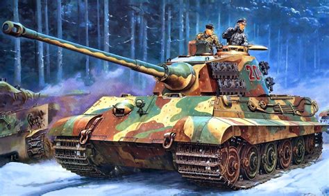 Art Land Road Forest Panzerkampfwagen Vi Ausf B Tiger Ii Tiger