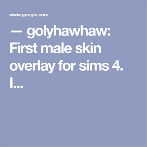 Lana Cc Finds Golyhawhaw First Male Skin Overlay For Sims 4 Vrogue