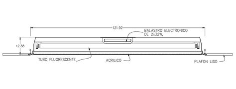 Fluorescent Tube Detail Drawing Is Given In This Autocad Drawing Model