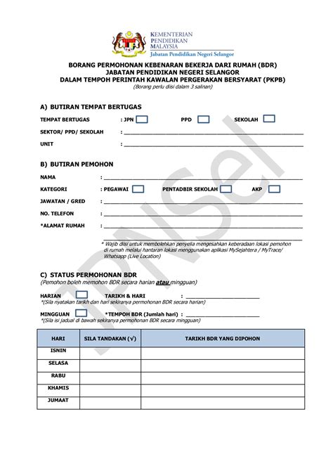 Contoh Borang Permohonan Kerja Form Fill Out And Sign