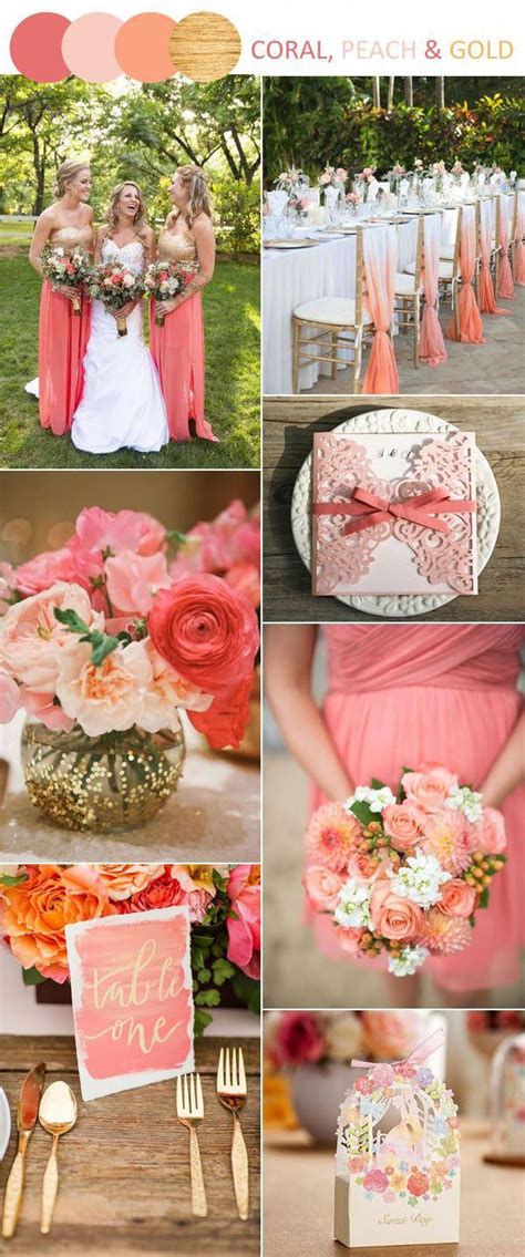 Coral Peach And Gold Wedding Color Inspiration 14kgold Gold Wedding