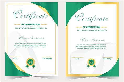 Green Certificate Template Design 2422312 Vector Art At Vecteezy