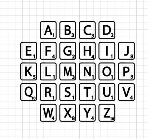 Scrabble Letters Svg Digital Download Alphabet Cut File Letter Etsy