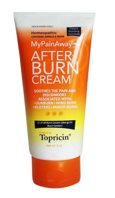 Topricin After Burn Cream 6 Oz Sunburn Wind Burn Blisters 112022 Ebay