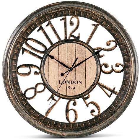 Bernhard Products Large Wall Clock 16 Inch Non Ticking Battery Operated