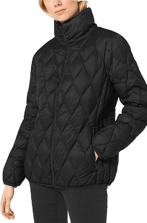 Michael Michael Kors Womens Quilted Nylon Packable Down Jacket Black M
