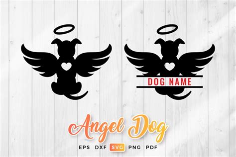 Angel Dog Svg Clipart Dog Monogram