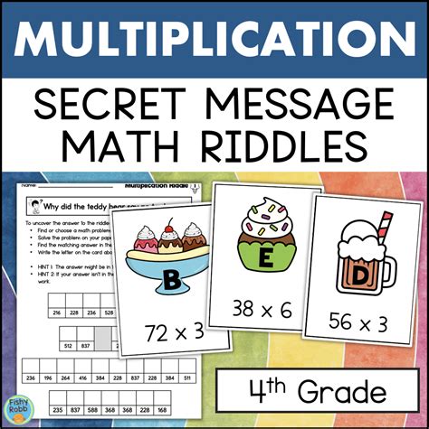 4th Grade Multi Digit Multiplication Math Riddles Secret Code