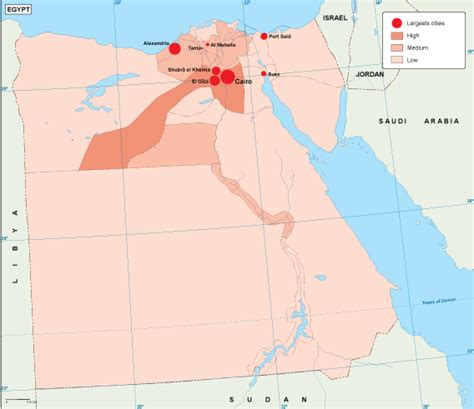 Egypt Population Map Vector Maps