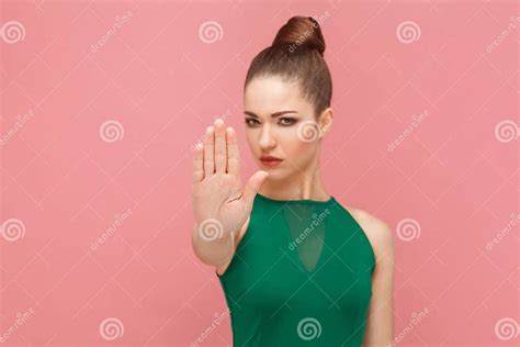 Hand Ban No Woman Showing Hand Stop Sign Stock Photo Image Of Body