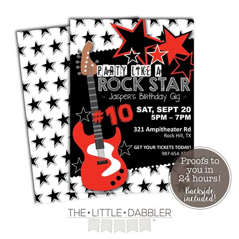 Free Printable Rock And Roll Invitation Templates