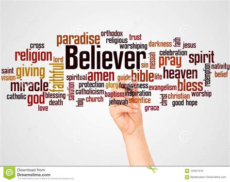 Believer Word Cloud And Hand With Marker Concept Stock Image Image Of