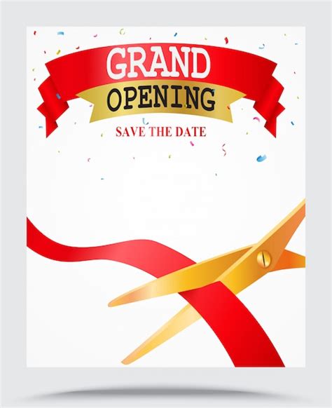 Premium Vector Grand Opening Background With Confetti
