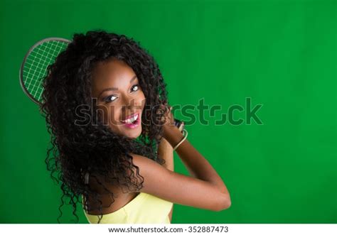 Young African American Female Tennis Player Stock Photo 352887473
