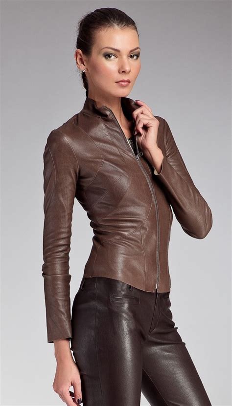 Classically stylish and effortlessly cool, our men's leather jackets are a welcome addition to any wardrobe. Women Wearing Tight Leather Pants | ... brunette model ...