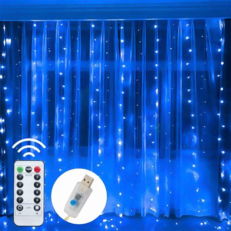 Blue Curtain Led Lights Curtain Lights Tapestry Girls