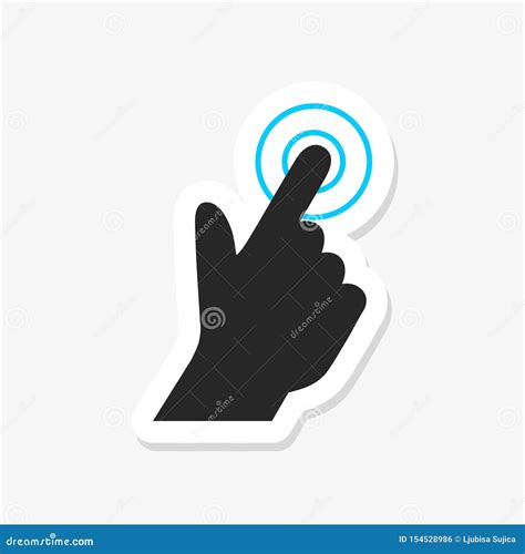 Touchscreen Gesture Sticker Click Hand Sign Stock Vector