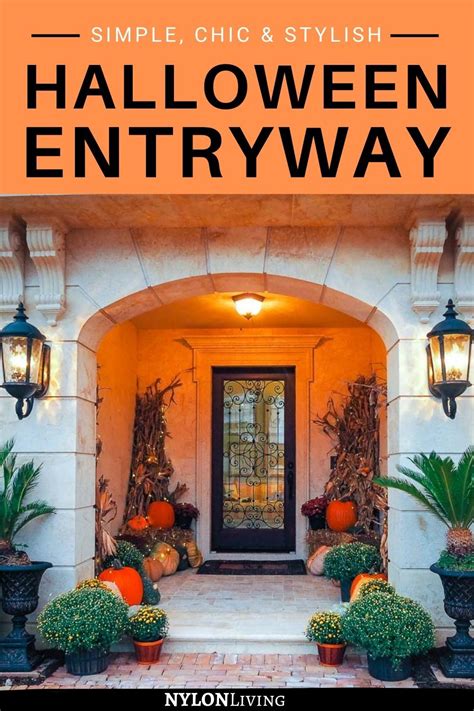 Get The Look A Chic Halloween Entryway With Lighted Halloween Decor