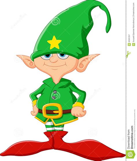 Cute And Happy Christmas Elf Stock Vector Illustration