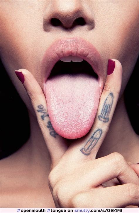 Openmouth Tongue Fingers Suggestive Beauty Teen Tattoo Erotic Hot Funny Wow Awesome