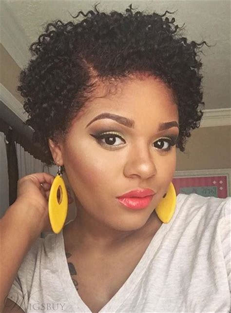 Pixie Kinky Curly Short Natural Black Synthetic Hair For