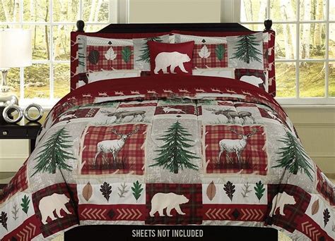 Country Cabin Quilt Set Rustic Western Queenfull Size Lodge Comforter