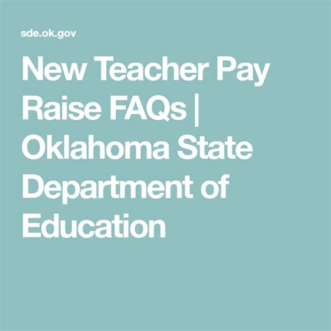 New Teacher Pay Raise Faqs Oklahoma State Department Of Education