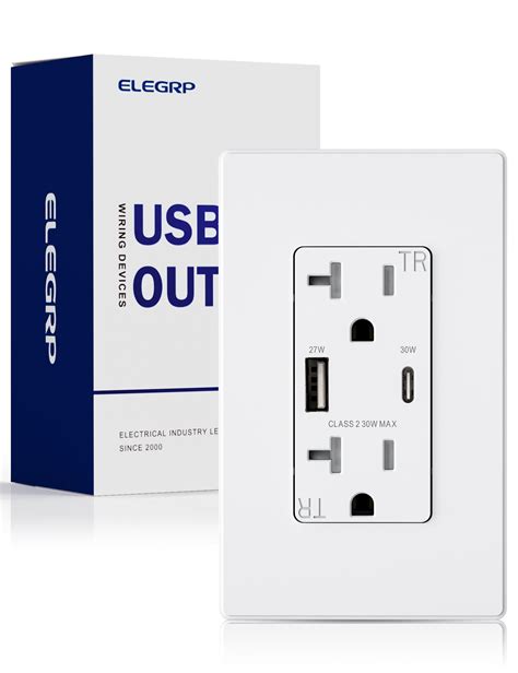 Elegrp 30w Usb Wall Outlet Type A And Type C For Power Delivery Pd30