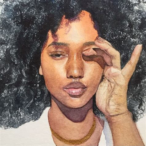 Artstation Sunkissed Realistic Watercolor Portrait Painting