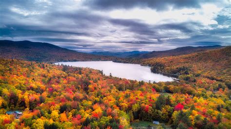 New Hampshire Fall Foliage NH White Mountains Lake in Fall | Etsy