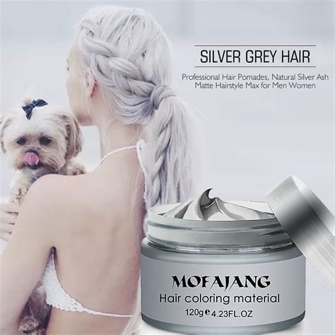 Mofajang Hair Wax 120g Silver Grandma Grey Hair Pomade Disposable Fashion Hair Styling Clay