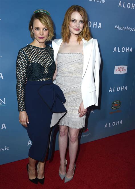 Rachel Mcadams And Emma Stone At Aloha La Premiere With Cameron Crowe