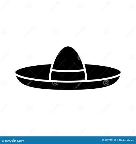 Sombrero Cutout Silhouette Icon Outline Logo Of Traditional Mexican