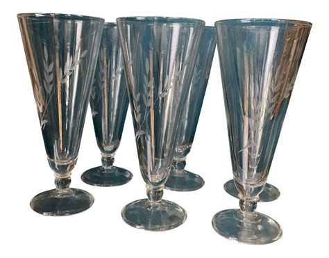 Set of Six Handblown Etched Cocktail Glasses on Chairish.com | Cocktail set, Cocktail glasses ...