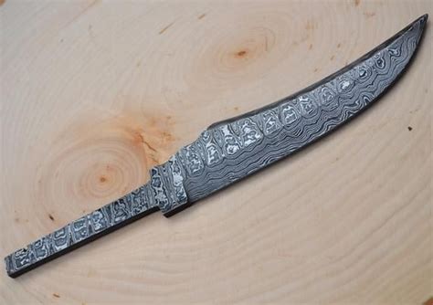 Knife Blank Damascus Upswept Large Blank Knives Steel 1095 Etsy