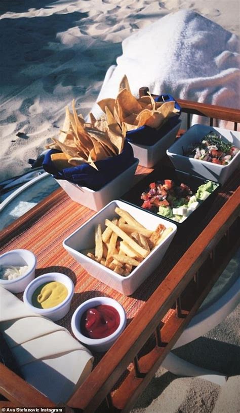 Karl, 45, and ava can be seen laughing and putting their arms around each other in the cute snap, which jasmine captioned, #fatheranddaughter. Ava Stefanovic tucks into nachos on the beach after ...