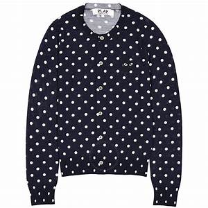 Comme Des Garcons Ladies Navy Polka Dot Cardigan Size X Small P1n037 2