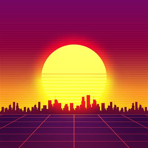 2048x2048 Retrowave City Dark Sunset 4k Ipad Air Hd 4k Wallpapers