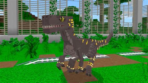 Novo Velociraptor Bioluminescente Hibrido No Minecraft Jurassic World Youtube