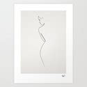 One Line Nude Art Print By Quibe Society