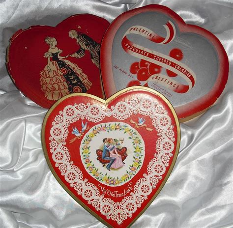 Vintage Heart Candy Box Vintage Valentines Day Heart Candy Boxes