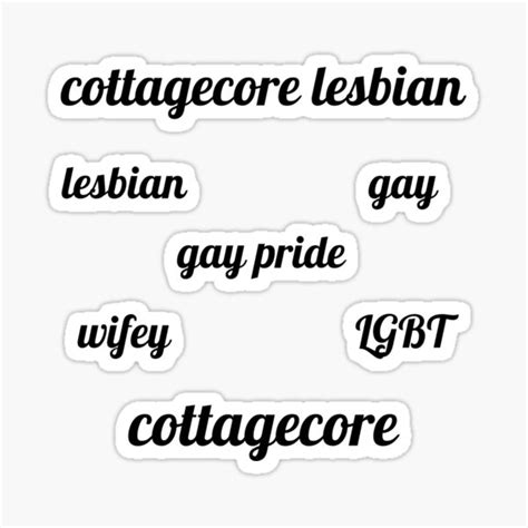 word stickers magnets cottagecore lesbian sticker pack lgbtq gay pride sticker for
