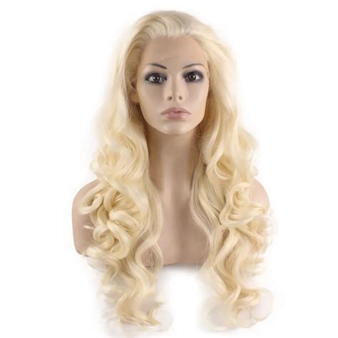 Light Blonde Long Wavy Lace Front Wig Heavy Density Heat Resistant