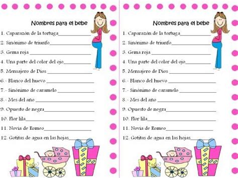 10 juegos igual de sorprendentes. Juegos Para Baby Shower Con Sus Respuestas - Tengo un Juego