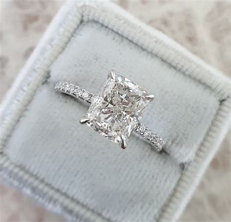 Diamond Engagement Ring 220 Carat Elongated Cushion Diamond Etsy