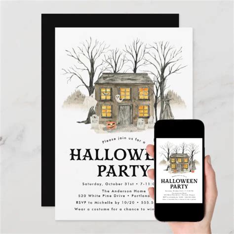 Spooky Haunted House Halloween Party Invitation Zazzle