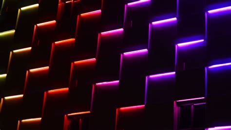 Download Wallpaper 2560x1440 Neon Lights Dark Forms