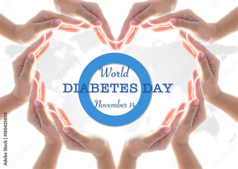 World Diabetes Day Concept With Blue Circle Symbolic Logo Among